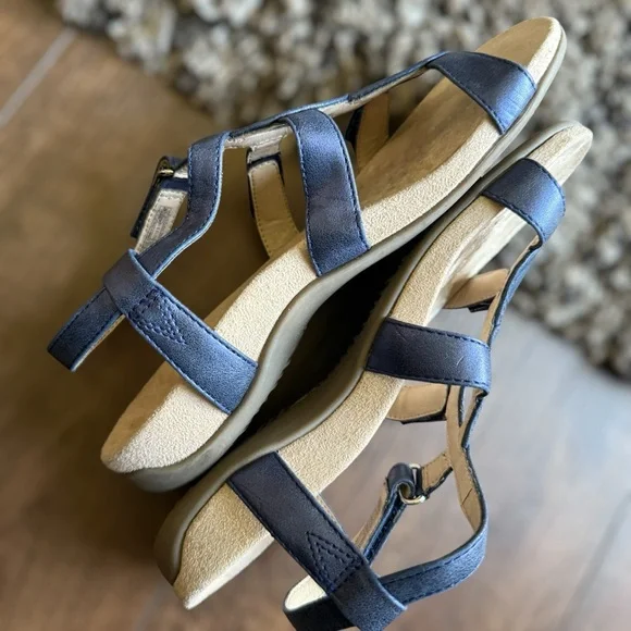 VIONIC Jodie Blue Leather Strappy Sandals Size 6 Women - Picture 4 of 12